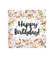 SERVETTEN 'HBD' SPRINKLES (33CM, 16ST) ()